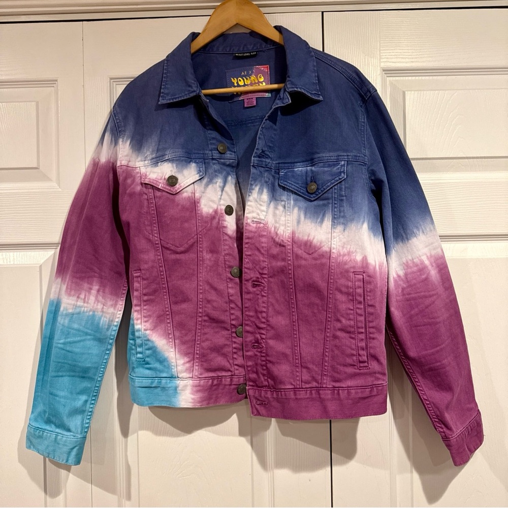 American Eagle AE x Young Money Lil Wayne Tie-Dye Denim Jacket M RARE Pre-Owned